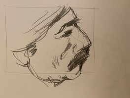 Stéphan Agosto - Stéphan Agosto, croquis préparatoire, portrait d'un Vétéran, "Verdun 1916". - Œuvre originale