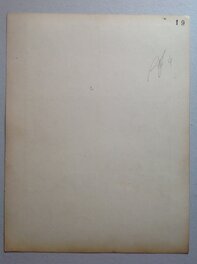Le verso de la planche originale 20 du PAF ! 4 ( et 19 au dos dactylographié par erreur ) au format entier de 23.5 X 30.5 Cm