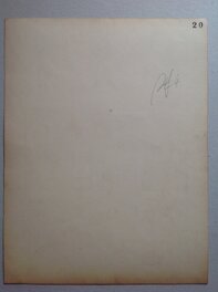Le verso de la planche originale 21 du PAF ! 4 ( et 20 au dos dactylographié par erreur ) au format entier de 23.5 X 30.5 Cm