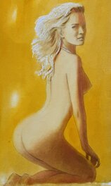 Andréi Arinouchkine - Woman in Orange and yellow - Original Illustration