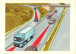Walter Minus - Autoroute - Illustration originale