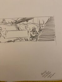 Stéphan Agosto - Stéphan Agosto, croquis préparatoire, scène de tranchée, "Verdun 1916". - Œuvre originale