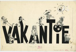 ('1960) Geri - Journal Tintin - Illustration originale Vakantie - Grand format