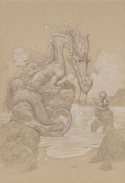 Justin Gerard - How to train your Waterdragon Painting Prelim - Illustration originale