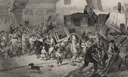 Révolution de 1830 (29 juillet) Formation des barricades - Bellangé (1800-1866) - J. lith. de Gihaut frères éditeurs - 1830 - Source BnF Révolution de 1830 (29 juillet) Formation des barricades - Bellangé (1800-1866) - J. lith. de Gihaut frères éditeurs - 1830 - Source BnF