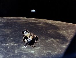 Photographie mission Apollo XI sur la Lune, 1969 détail 1