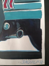 Asphalt Blues - Dessin original - Détail, signature Asphalt Blues - Dessin original - Détail, signature
