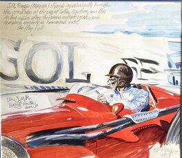 Denis Sire - JM Fangio / Maserati "GP" Monaco 1957 - Illustration originale