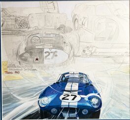 Denis Sire - Le Mans 1965 - Shelby cobra nr 27- - Illustration originale