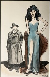 Blutch - Pour en finir avec le cinéma - "R.Hayworth & R.Mitchum" - Illustration originale
