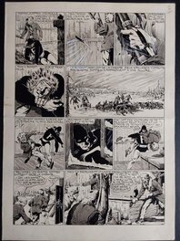 Chott - Chott Fantax 27 Planche Originale 7 N&B et Lavis . Éo Pierre Mouchot 1948 . - Planche originale