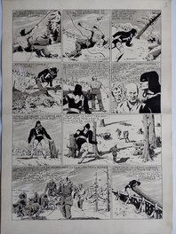 Chott - Chott Fantax 28 Planche Originale 5 N&B et Lavis . Éo Pierre Mouchot 1948 . - Planche originale