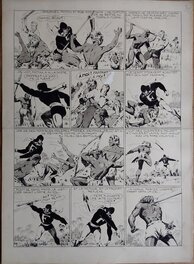 Chott - Chott Fantax 31 Planche Originale 3 N&B et Lavis . Éo Pierre Mouchot 1948 . - Planche originale