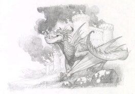 Justin Gerard - Fire Dragon - Illustration originale
