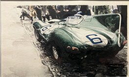 Denis Sire - Jaguar D / "Le Mans 1955 - Mike Hawthorne" - Illustration originale