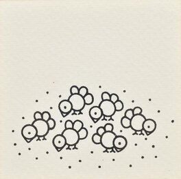 Dick Bruna - Six birds - Illustration originale