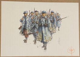 Stéphan Agosto, illustration originale en couleurs directes, monté en ligne du 74ème RI, "Le Der des Ders", France 2.