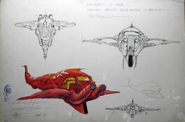 Philippe Druillet - » Bleu l’Enfant De La Terre  » – illustration originale – Philippe Druillet - Original Illustration