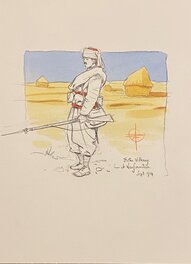 Stéphan Agosto, illustration originale, "Entre Villeroy et Neufmoutier, sept 1914".