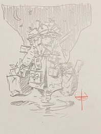 Stéphan Agosto - Stéphan Agosto, illustration originale, Père Noël "Poilu" ... - Illustration originale