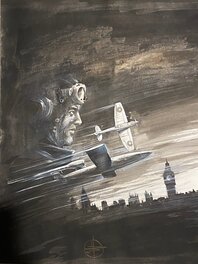 Stéphan Agosto, couverture originale, "Ciel sans Pilote" tome 1 "Terreur sur la Tamise".