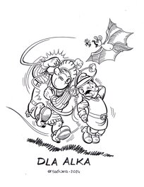 Wojtek Olszówka - Kaytek et Koko - Au pays des contes de fées / W krainie baśni - Dedicace - Original art