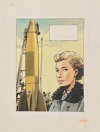 Stéphan Agosto - Stéphan Agosto, illustration originale, Hanna Reitsch devant un V2, "Ciel sans Pilote". - Illustration originale