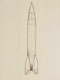 Stéphan Agosto, illustration originale, V2 "Vergeltungswaffe", "Ciel sans Pilote".
