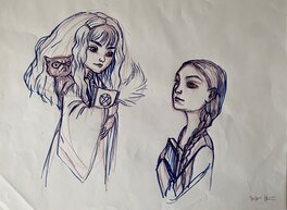 Benjamin Lacombe - Hermione - recherches pour L'encyclopédie du Merveilleux - Les Sorcières - Œuvre originale