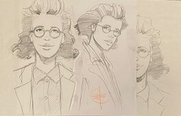 Stéphan Agosto - Stéphan Agosto, croquis préparatoire, étude de personnage, "Ciel sans Pilote". - Original art