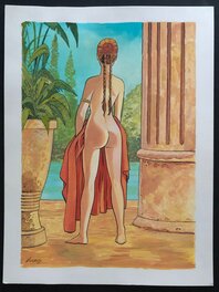 Arnaud Leterrier - Vestale, vue de dos. - Illustration originale