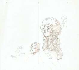 Akira Toriyama - Dragon Ball Z - Krilin et Bulma - Original art
