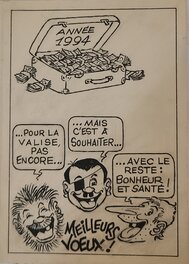 Jicka - Les vœux des Pieds Nickelés de Jicka pour 1994 - Original Illustration