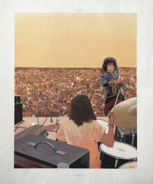 Nicolas Wintz - Jimi Hendrix a Woodstock - Illustration originale