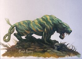 Ken Kelly - Masters of the Universe : Cringer the Battle Cat - Original Illustration