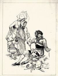 Chéri Hérouard - Les Ballades de Maitre François Villon" - Soldat - Illustration originale
