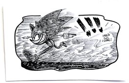 oTTami - Dessin original de l'Inktober 2023 : Sonic par oTTami - Original Illustration