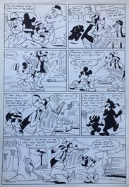 Planche originale - Studio Disney, Mickey, Pluto plaît à Pat, planche n°2, 1982.