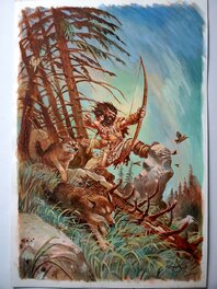 Régis Moulun - CHASSEURS    couleur directe - Illustration originale