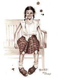 Martin RR, Wine Art - Le shiner ou Devant le bureau du directeur - Illustration originale