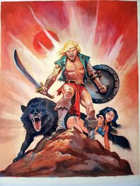 Régis Moulun - GUNTHAR - WARRIOR OF THE LOST WORLD   couleur directe - Couverture originale