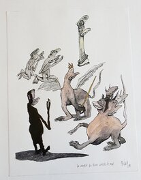 Frédéric Pajak - Belle Allégorie de tout ce bazar le bien le mal et pourquoi j'ai pris espagnol en 4ième - Original Illustration