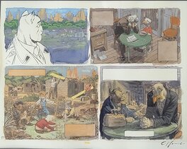 Juanjo Guarnido - Etude de case pour Blacksad tome 7 - Planche originale