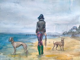Lévriers sur la plage Lévriers sur la plage