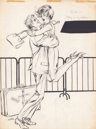Jan Wesseling - Jan Wesseling & Thé Tjong-Khing (KhiWes) | 1961 | Rosita 32: Draag je nog vlechten? - Original Illustration