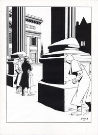 André Juillard - ANDRÉ JUILLARD - LES AVENTURES DE BLAKE ET MORTIMER, TOME 21 - ILLUSTRATION ORIGINALE DE COUVERTURE - Original Illustration