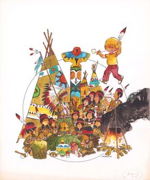 Jan Wesseling - Jan Wesseling | Bobo: Later als ik groot ben Indiaan - Original Illustration