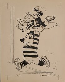 José Cabrero Arnal - Placid et Muzo rugbymen - Original Illustration