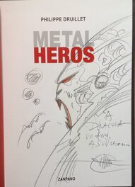 Philippe Druillet - Druillet Metal Heros vampire Dracula 1, Dessin original dédicace crayon TL Bd eo cartonnée album Zanpano 2014 N°/Signé 350 ex - Dédicace