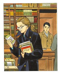 Vittorio Giardino - Jonas Fink et Tatjana L'amour des livres - Illustration originale